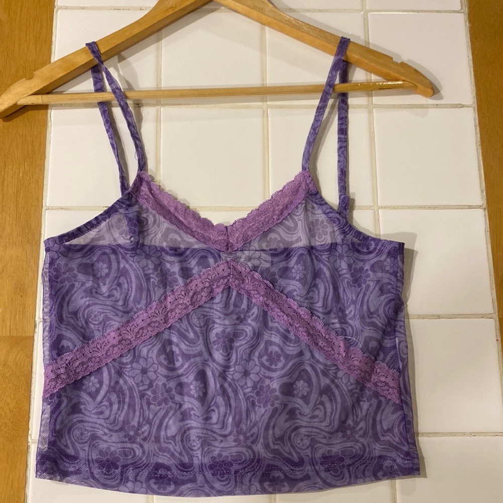 Funky lace tank top (purple)